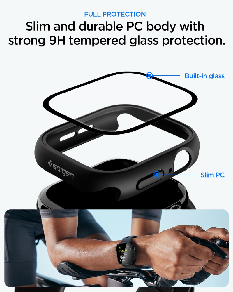 Tempered Glass+Case For Apple  - Smartwatch Band Accessories 评论和价格