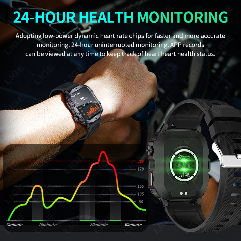 LIGE Outdoor Smart Watch Men 2 - Xiaomi Smartwatch Accessories 评论和价格