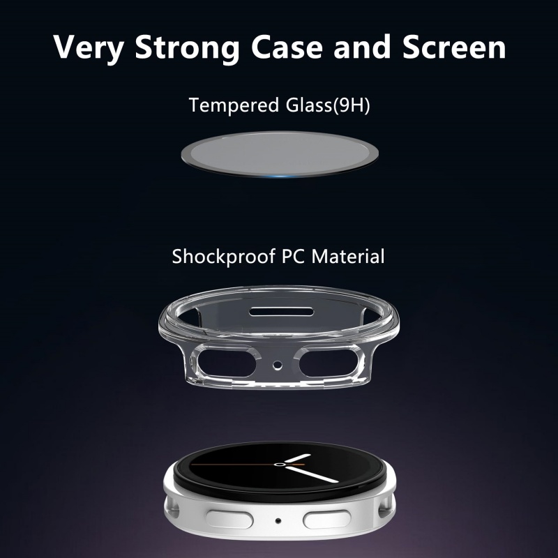 Tempered Glass+Case for Samsun - Smartwatch Band Accessories 评论和价格